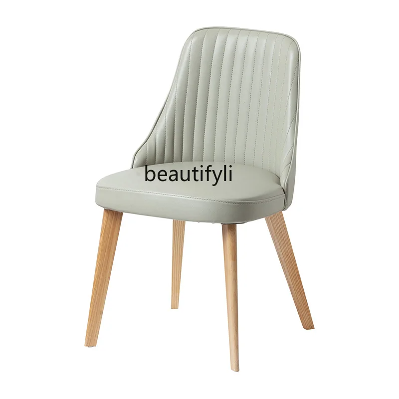Nordic Solid Wood Dining Chair Simple Modern Household Restaurant Armchair Italian Minimalist Genuine Leather Chair furniture
Nordic Solid Wood Dining Chair Simple Modern Household Restaurant Armchair Italian Minimalist Genuine Leather Chair furniture