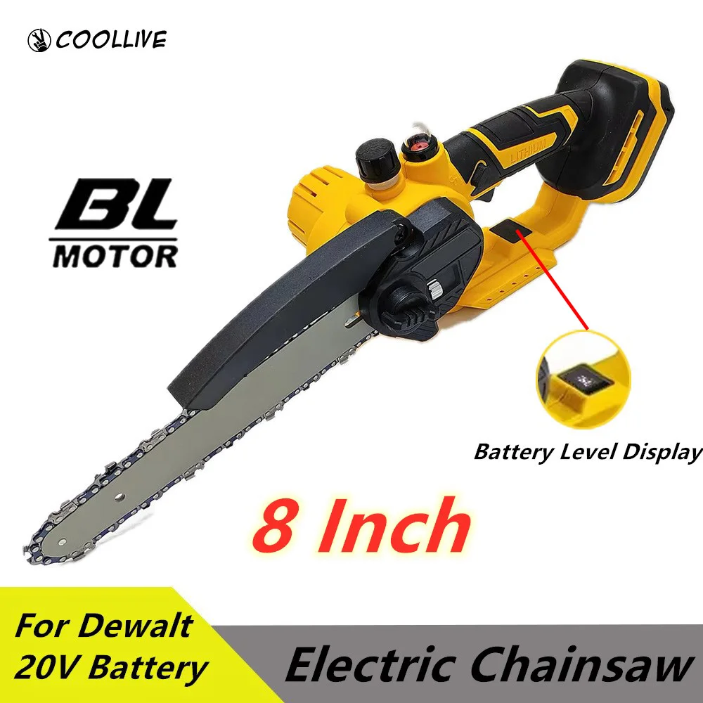 Electric Chain Saw 8 Inch Brushless Chainsaw With LED Screen Wood Cutter Pruning Garden Power Tool For Dewalt 20V Battery
Electric Chain Saw 8 Inch Brushless Chainsaw With LED Screen Wood Cutter Pruning Garden Power Tool For Dewalt 20V Battery