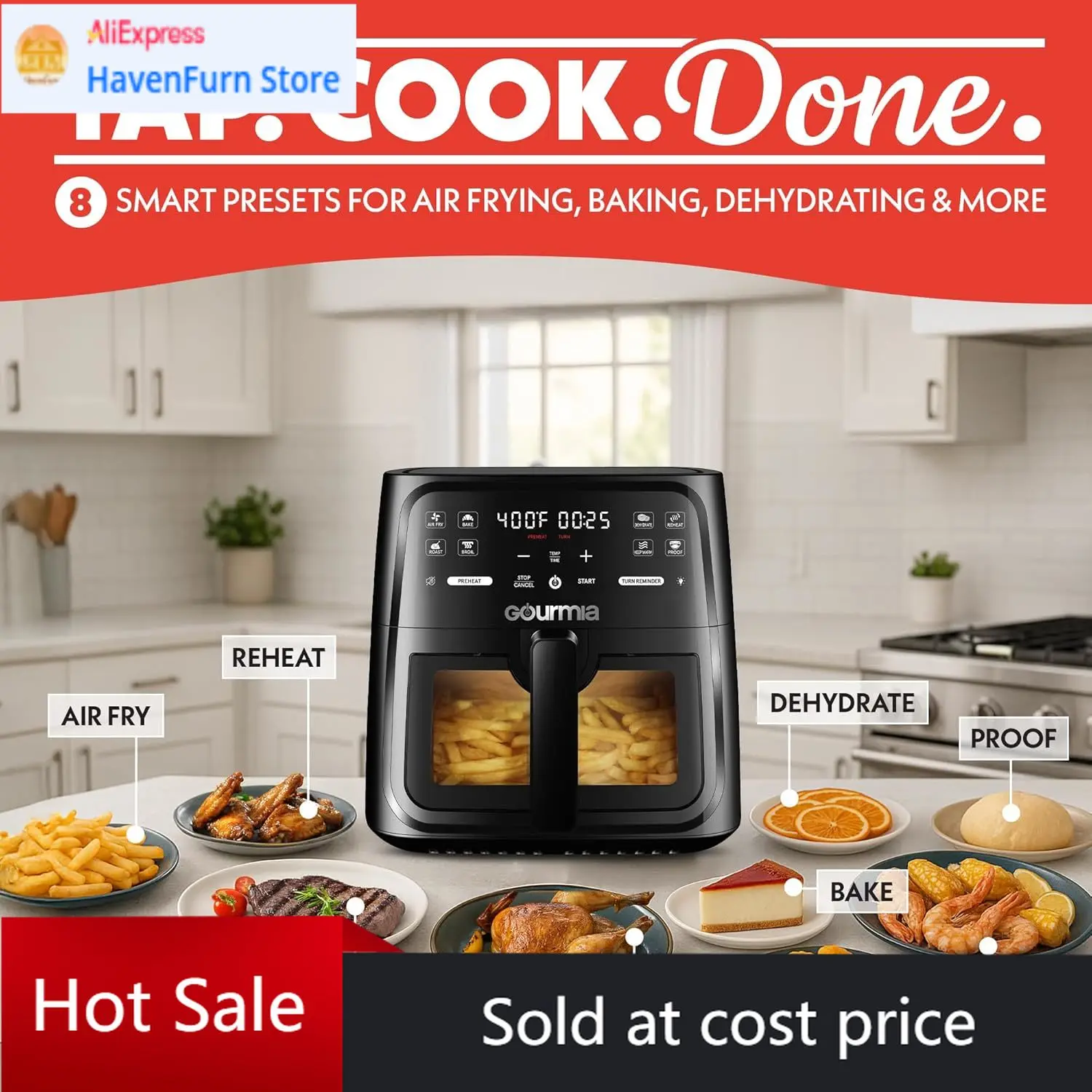 Activity priceGourmia 8 Qt Air Fryer, 8 Presets with Digital Display, FryForce 360° Technology, Easy View Window & Interior Ligh
Activity priceGourmia 8 Qt Air Fryer, 8 Presets with Digital Display, FryForce 360° Technology, Easy View Window & Interior Ligh