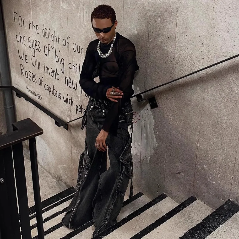NIGO Men's Retro Green And Black Old Metal Zip Work Pants Baggy Jeans High Street Trend Casual Loose Trousers #NGTOP11937
NIGO Men's Retro Green And Black Old Metal Zip Work Pants Baggy Jeans High Street Trend Casual Loose Trousers #NGTOP11937