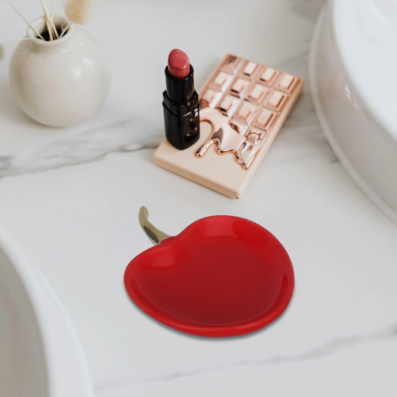 Elegant Ceramic Jewelry Tray Red Apple Style Decorative Dish for Vanity Organizer Snack Fruit Plate Trinket Holder Modern
Elegant Ceramic Jewelry Tray Red Apple Style Decorative Dish for Vanity Organizer Snack Fruit Plate Trinket Holder Modern