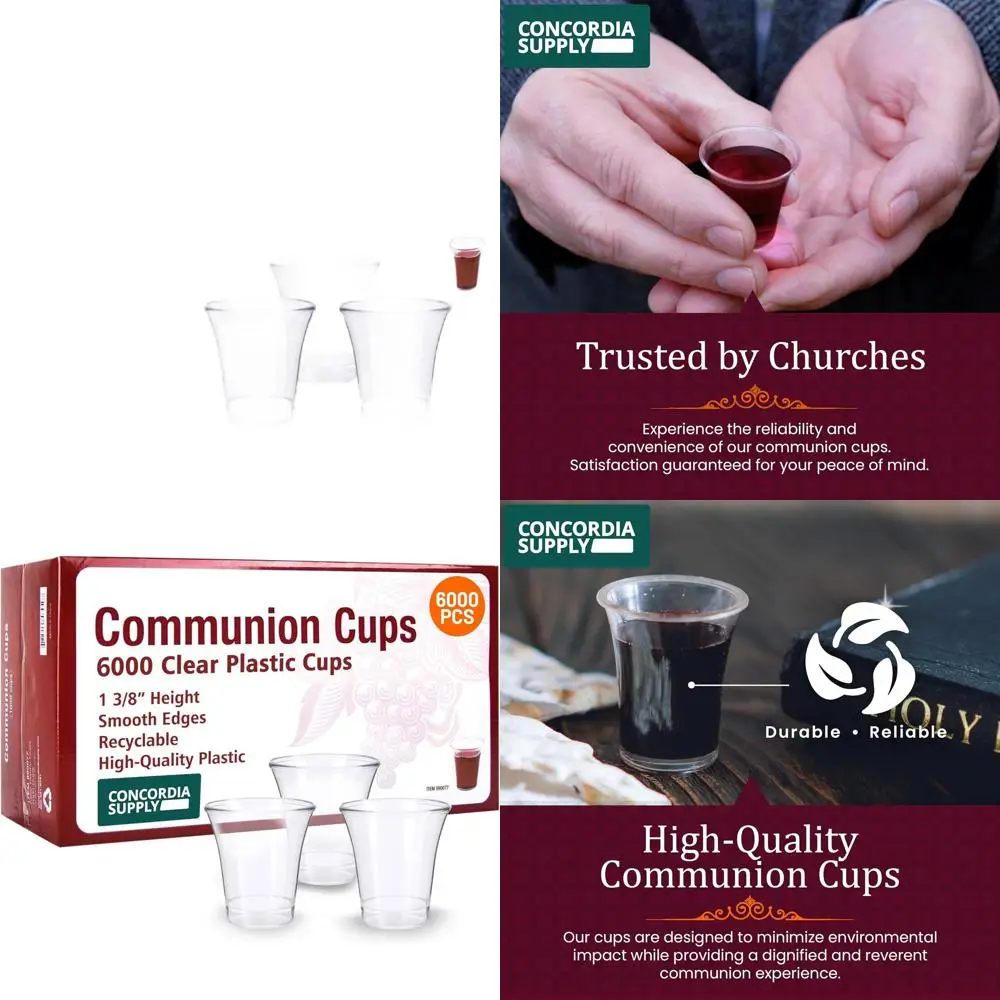 Recyclable 1-3/8 Hard Plastic Communion Cups with Smooth Edges, 6000-Pack for Church Services and Fellowship
Recyclable 1-3/8 Hard Plastic Communion Cups with Smooth Edges, 6000-Pack for Church Services and Fellowship