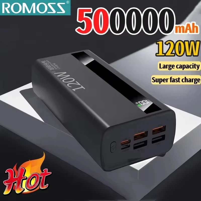 ROMOSS 500000mAh High Capacity PowerBank 120W Super Fast Charging Portable External Battery Powerbank for iphone Huawei
ROMOSS 500000mAh High Capacity PowerBank 120W Super Fast Charging Portable External Battery Powerbank for iphone Huawei 