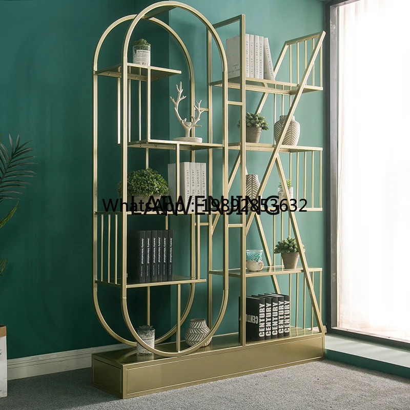 GZ-Z floor bookshelf living room wrought iron shelf partition light luxury metal display rack
GZ-Z floor bookshelf living room wrought iron shelf partition light luxury metal display rack