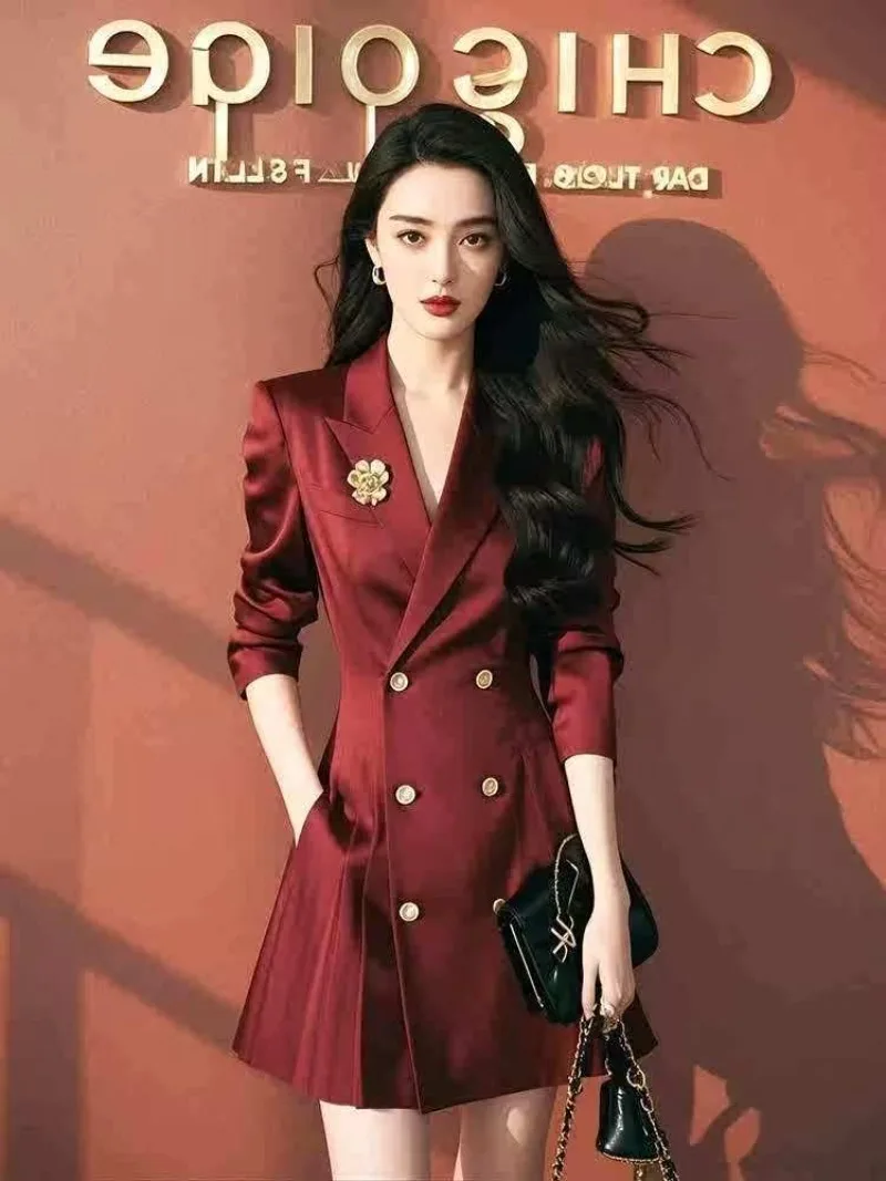 Spring New Elegant Celebrity Party Dress Fashion Women Blazer Double Breasted Slim Mini Dresses Office Lady Slim Pleated Vestido
Spring New Elegant Celebrity Party Dress Fashion Women Blazer Double Breasted Slim Mini Dresses Office Lady Slim Pleated Vestido
