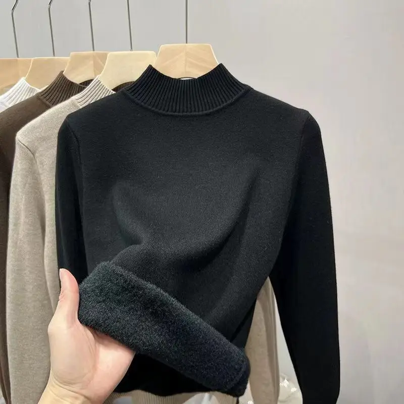 Sweater Women's Inner Half High Neck Autumn and Winter with Thick Velvet Women's Knitted Top As A Base Layer 141
Sweater Women's Inner Half High Neck Autumn and Winter with Thick Velvet Women's Knitted Top As A Base Layer 141