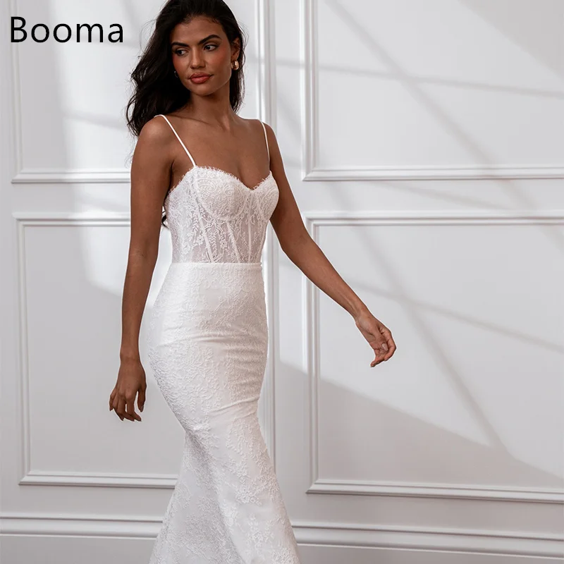 Booma Mermaid Simple Spaghetti Strap Wedding Dresses Lace Sleeveless Lace Elegant Brides Gown Custom Made 2025
Booma Mermaid Simple Spaghetti Strap Wedding Dresses Lace Sleeveless Lace Elegant Brides Gown Custom Made 2025