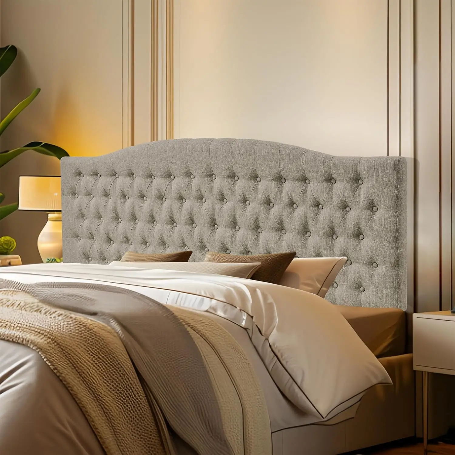 Linen Upholstered Headboard King/Cal King Size Latest Model Wall Mount, Bed Frame Mount, Featuring High-Density Sponge Padding,
Linen Upholstered Headboard King/Cal King Size Latest Model Wall Mount, Bed Frame Mount, Featuring High-Density Sponge Padding,