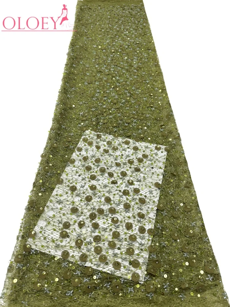 OLOEY Premium African Tulle Lace Fabric with Nigerian Sequins Beads 5 Yards for Wedding Dresses High-Quality New Arrival
OLOEY Premium African Tulle Lace Fabric with Nigerian Sequins Beads 5 Yards for Wedding Dresses High-Quality New Arrival