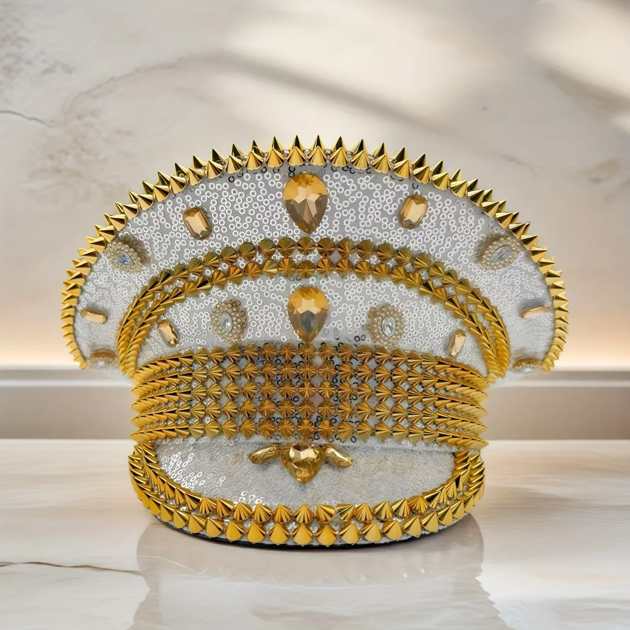 Steampunk Captain Hat Rhinestone for Carnival, Mardi Gras, Vintage Military Accessories & Cap for Men & Women
Steampunk Captain Hat Rhinestone for Carnival, Mardi Gras, Vintage Military Accessories & Cap for Men & Women