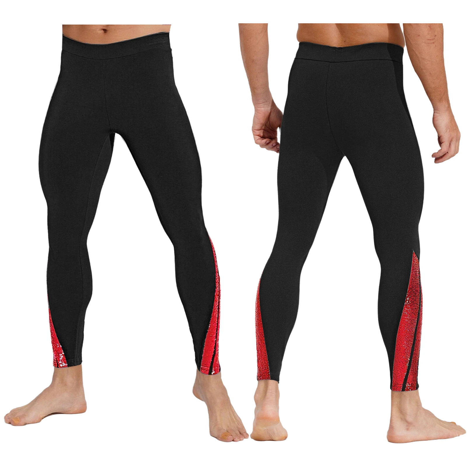 Men Skinny Sequins Decor Leggings Stretchy Stirrup Tights Pants for Ballet Latin Dance Running Workout Bodybuilding Leggings
Men Skinny Sequins Decor Leggings Stretchy Stirrup Tights Pants for Ballet Latin Dance Running Workout Bodybuilding Leggings