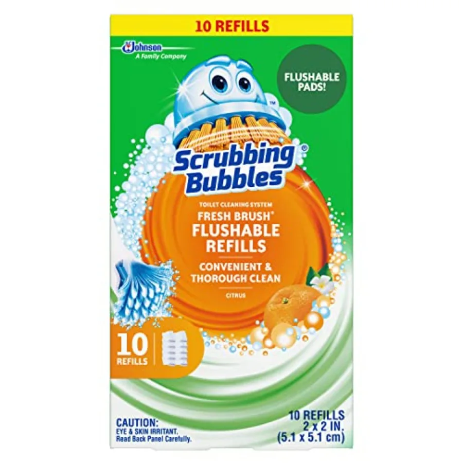 Fresh Brush Flushable Refill Pads for Toilet Cleaning System, Citrus Action Scent, Toilet and Toilet Bowl Cleaner, 10 CT Refill
Fresh Brush Flushable Refill Pads for Toilet Cleaning System, Citrus Action Scent, Toilet and Toilet Bowl Cleaner, 10 CT Refill