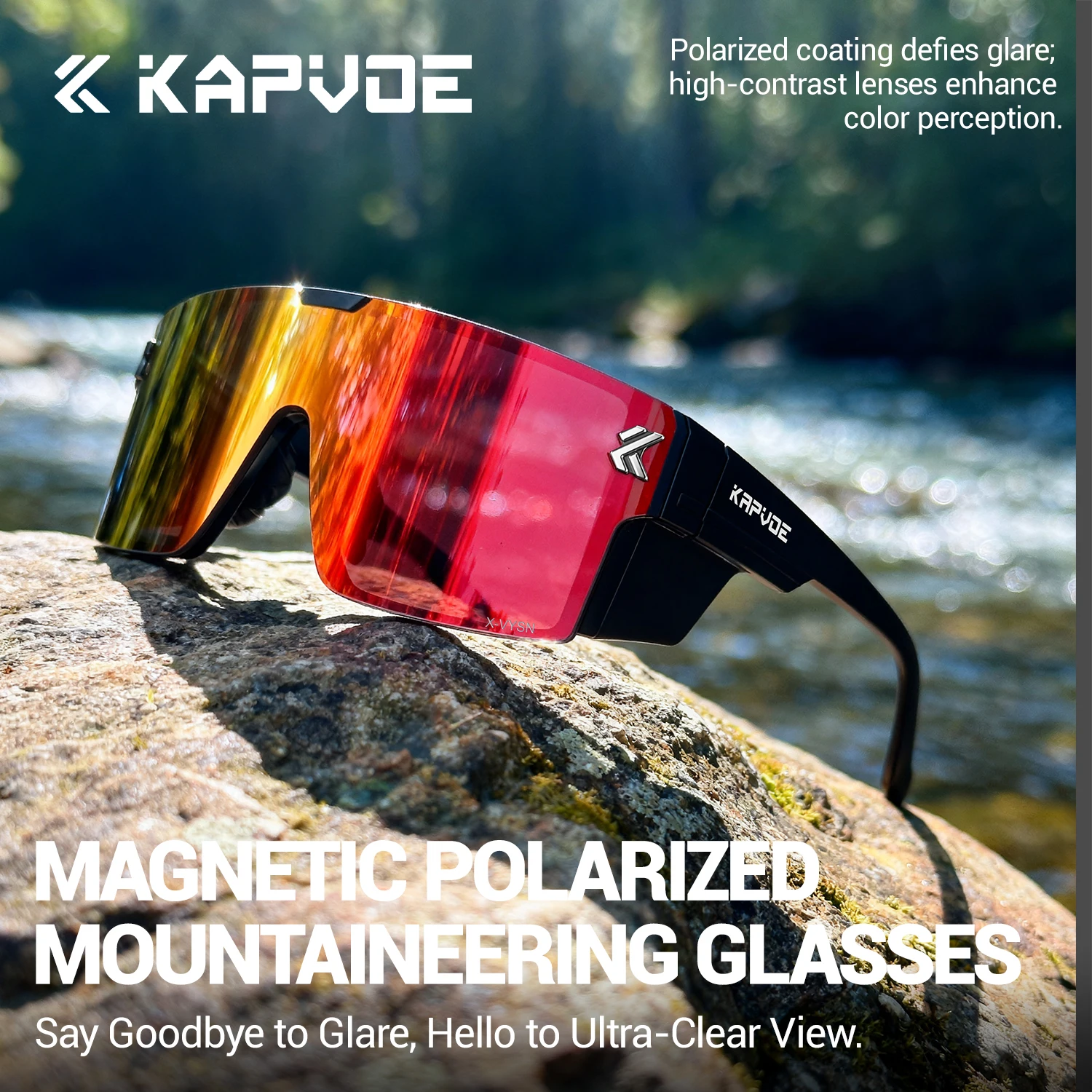 KAPVOE Magnetic Polarized Mountaineering Glasses Outdoor Cycling Hiking Sunglasses UV-Protective Eyewear Fishing Driving Glasses
KAPVOE Magnetic Polarized Mountaineering Glasses Outdoor Cycling Hiking Sunglasses UV-Protective Eyewear Fishing Driving Glasses