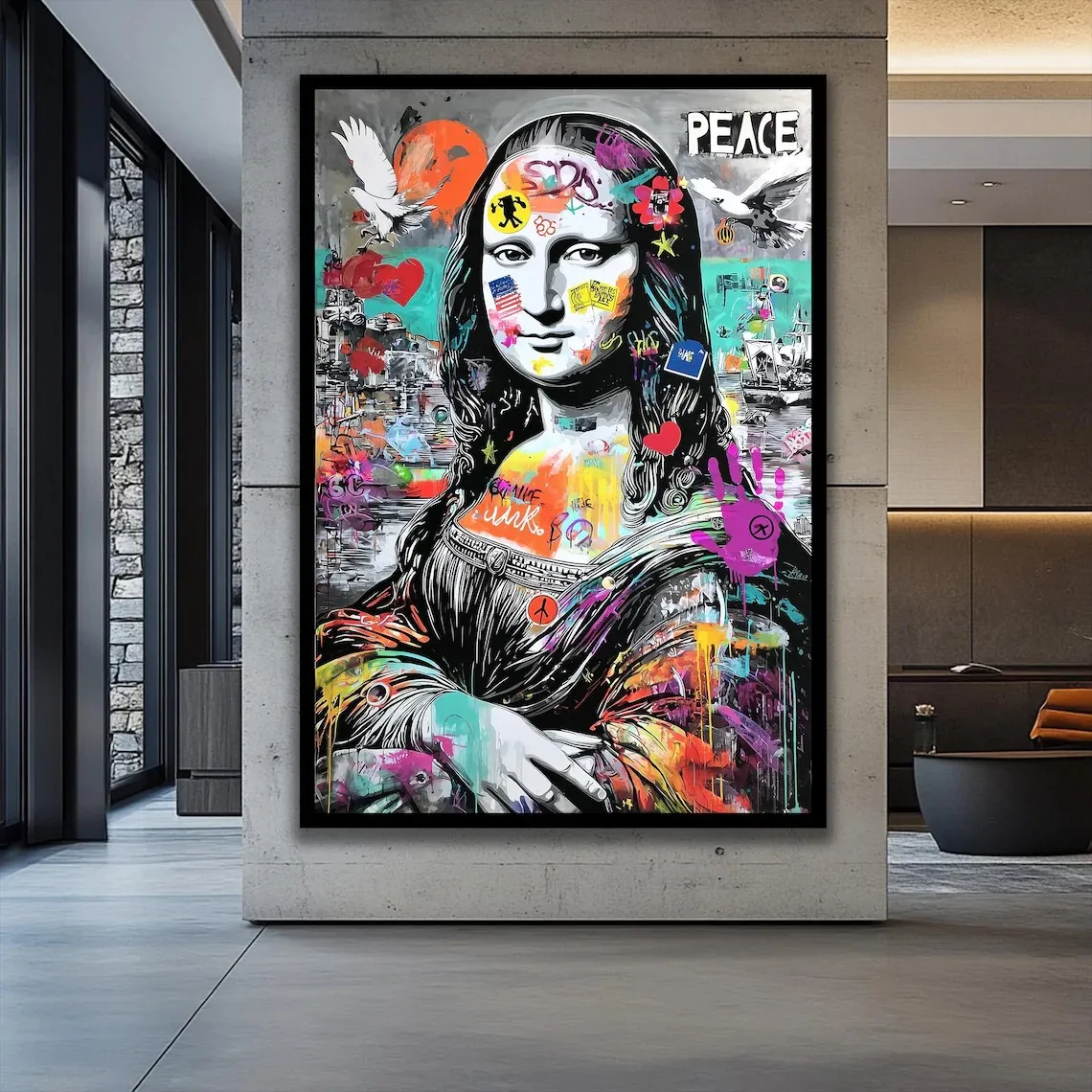 Graffiti Mona Lisa Canvas Print, Colorful Graffiti Art Wall Art Poster, Pop Street Art, Urban Wall Decor, Home Decoration
Graffiti Mona Lisa Canvas Print, Colorful Graffiti Art Wall Art Poster, Pop Street Art, Urban Wall Decor, Home Decoration
