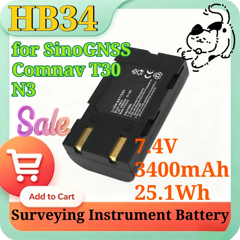 New HB34 7.4V 3400mAh 25.1Wh Replacement Li-ion Battery for SinoGNSS Comnav T30 N3 GNSS RTK GPS Surveying Instrument Receiver
New HB34 7.4V 3400mAh 25.1Wh Replacement Li-ion Battery for SinoGNSS Comnav T30 N3 GNSS RTK GPS Surveying Instrument Receiver