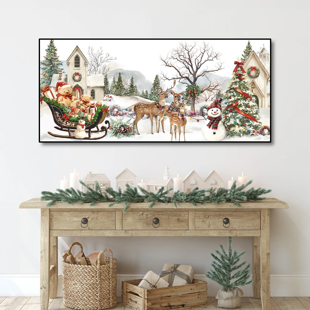 Elegant Christmas picture wall decor, sleigh deer snowman poster print, winter holiday home decor wall art aesthetic room decor
Elegant Christmas picture wall decor, sleigh deer snowman poster print, winter holiday home decor wall art aesthetic room decor