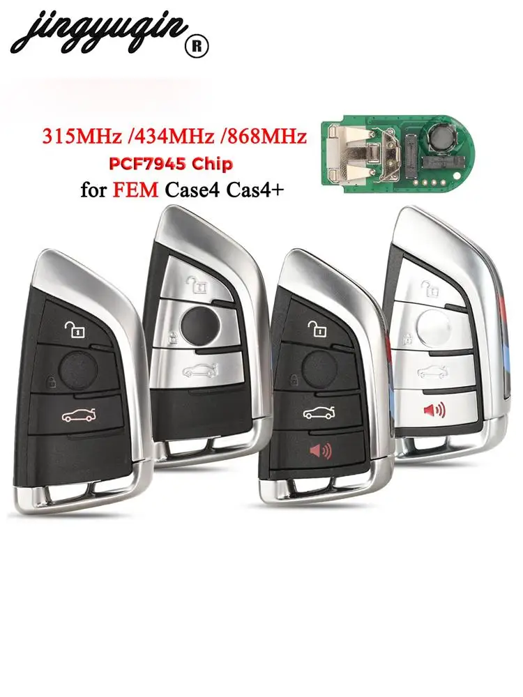 jingyuqin 315MHz/434MHz/868MHz Car Smart Remote Key PCF7945 Chip For BMW FEM BDC CAS4 /CAS4+ EWS5 fob 3/4 Buttons
jingyuqin 315MHz/434MHz/868MHz Car Smart Remote Key PCF7945 Chip For BMW FEM BDC CAS4 /CAS4+ EWS5 fob 3/4 Buttons