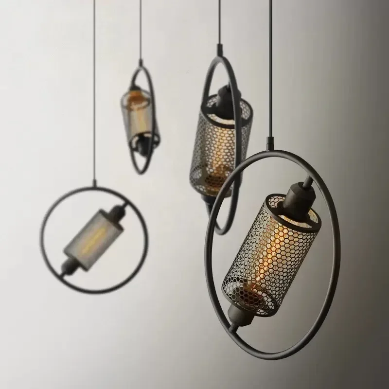 Industrial style chandelier Modern minimalist coffee lighting creativity Retro circular iron art restaurant lighting
Industrial style chandelier Modern minimalist coffee lighting creativity Retro circular iron art restaurant lighting