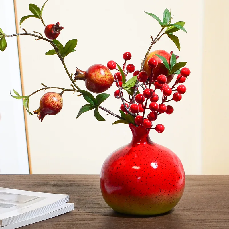 Simulated Pomegranate Ceramic Vase Kiln Transformation Flower Vase Flower Arrangement Accessories Cartoon Pomegranate Figurine
Simulated Pomegranate Ceramic Vase Kiln Transformation Flower Vase Flower Arrangement Accessories Cartoon Pomegranate Figurine