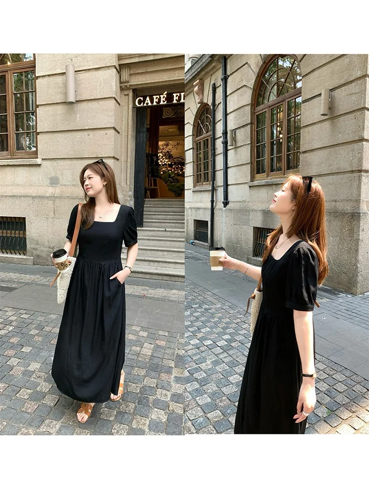 plus Size Black A-Line Dress Vintage Collar High Waist Long Skirt for Plump Sister Comfortable Soft Regenerated Cellulose Fiber
plus Size Black A-Line Dress Vintage Collar High Waist Long Skirt for Plump Sister Comfortable Soft Regenerated Cellulose Fiber