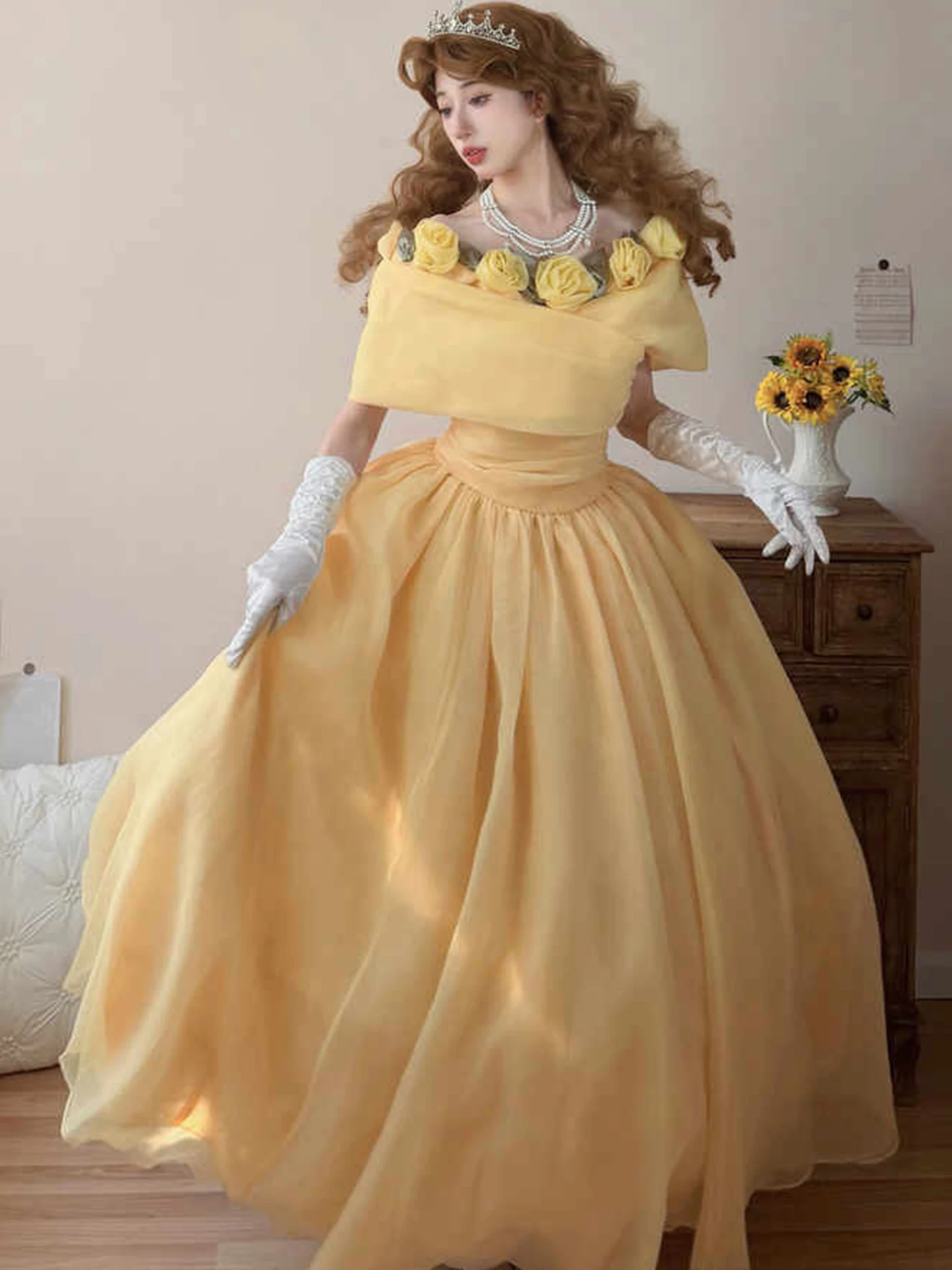Yellow Evening Gown Luxury Fairy Tale Student Art Exam Performance Hostess Elegance Flower Handmade Korean Style Long Dress
Yellow Evening Gown Luxury Fairy Tale Student Art Exam Performance Hostess Elegance Flower Handmade Korean Style Long Dress