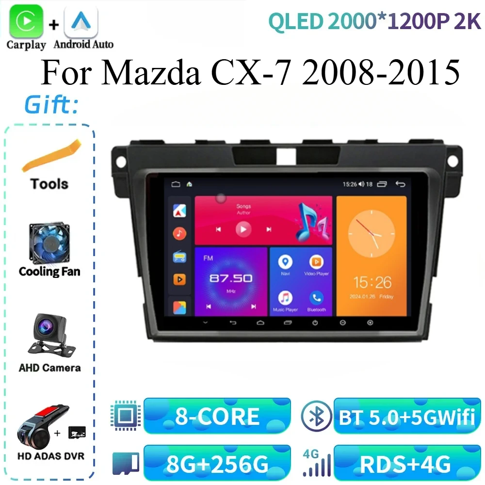 For Mazda CX-7 2008-2015 Multimedia Navigation Car Radio 4G GPS Wireless Bluetooth Apple Carplay Stereo Touch Screen Android 14 
For Mazda CX-7 2008-2015 Multimedia Navigation Car Radio 4G GPS Wireless Bluetooth Apple Carplay Stereo Touch Screen Android 14