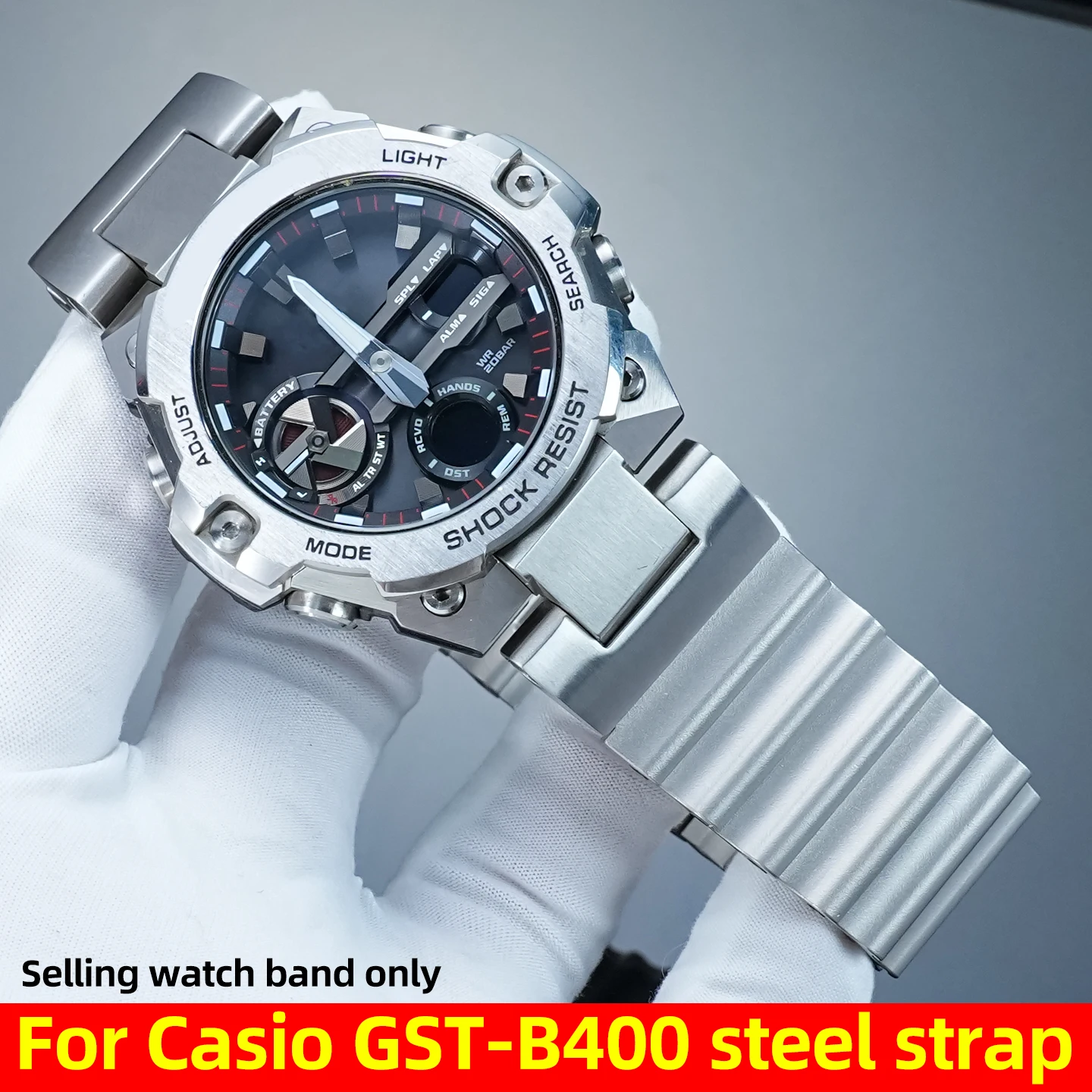 Для Casio G-SHOCK GST-B400 ремешок для часов из нержавеющей стали, быстросъемный металлический браслет gst b400, мужской браслет, сменные аксессуары
Для Casio G-SHOCK GST-B400 ремешок для часов из нержавеющей стали, быстросъемный металлический браслет gst b400, мужской браслет, сменные аксессуары