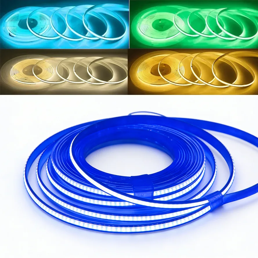 320Leds/M 8mm COB LED Strip DC 12V 24V Flexible High Bright Tape LED Light Bar Ice Blue White Red Green Pink Yellow LED Lighting
320Leds/M 8mm COB LED Strip DC 12V 24V Flexible High Bright Tape LED Light Bar Ice Blue White Red Green Pink Yellow LED Lighting