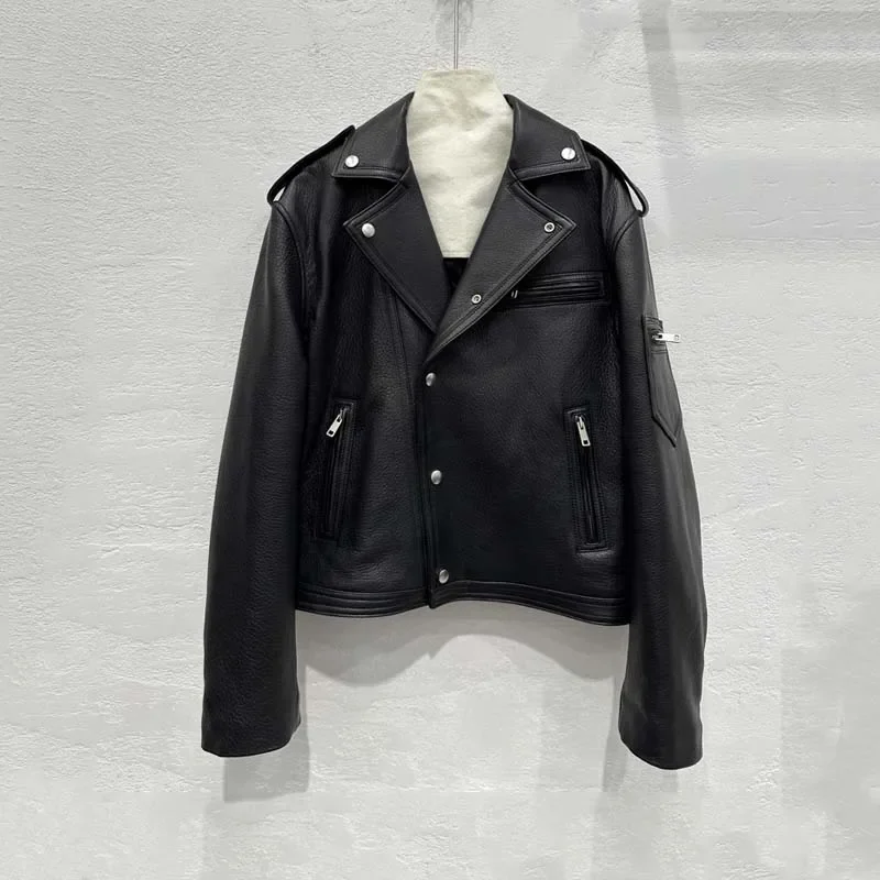 women coat spring autumn short length 2025 new fashion turn-down collar clothes Plaid lining with cotton Locomotive type
women coat spring autumn short length 2025 new fashion turn-down collar clothes Plaid lining with cotton Locomotive type