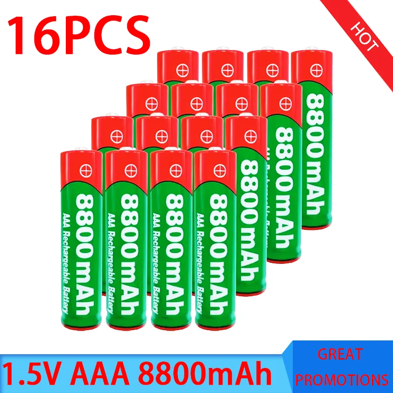 AAA Battery 1.5V Rechargeable AAA Battery 8800mAh AAA 1.5V New Alkaline Rechargeable Battery for Led Light Toy MP3 Long Life
AAA Battery 1.5V Rechargeable AAA Battery 8800mAh AAA 1.5V New Alkaline Rechargeable Battery for Led Light Toy MP3 Long Life