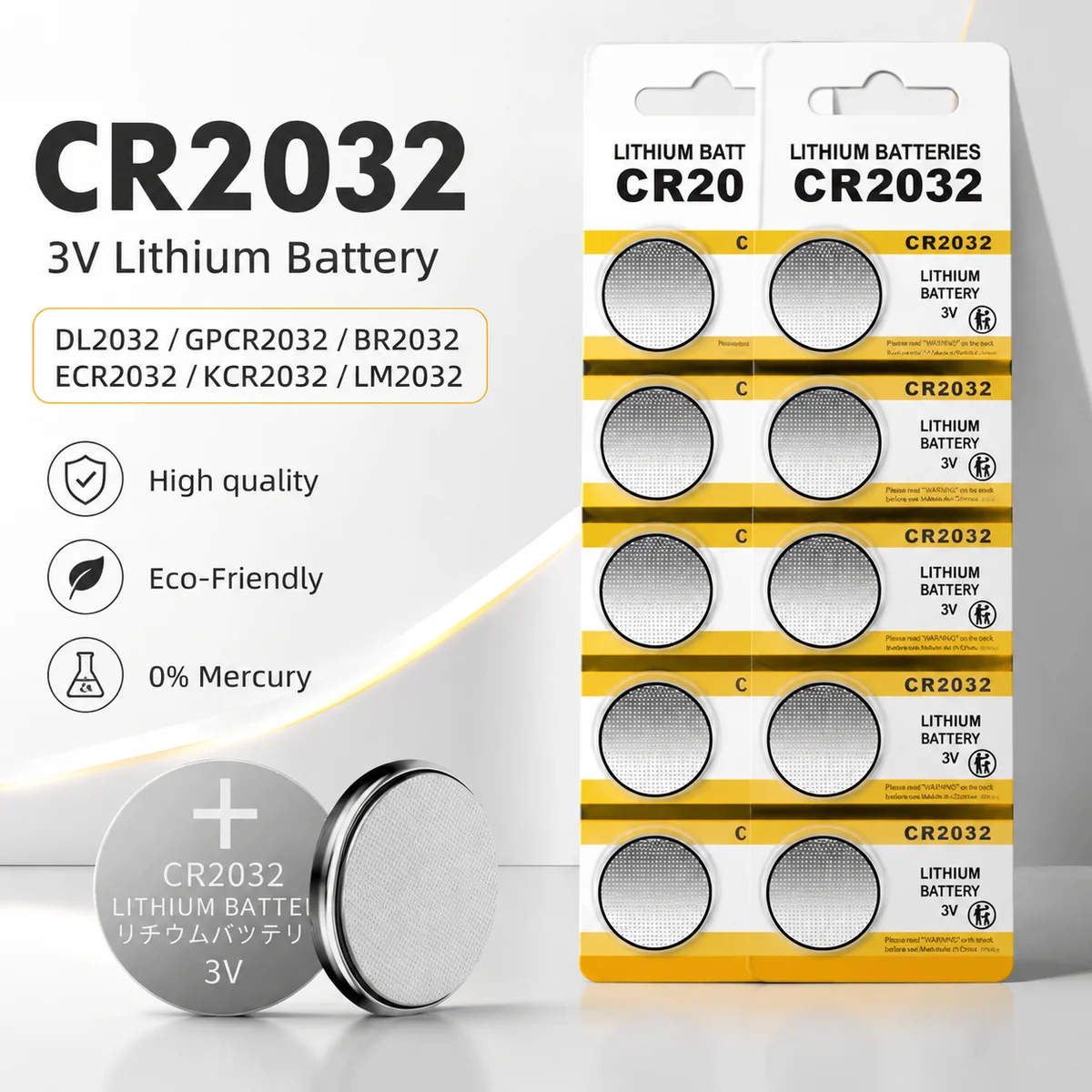 Lithium Coin Cell Battery CR2032 3V Button Cell 2-60PCS For Watch Toy Calculator Car Remote Control Stable Power
Lithium Coin Cell Battery CR2032 3V Button Cell 2-60PCS For Watch Toy Calculator Car Remote Control Stable Power