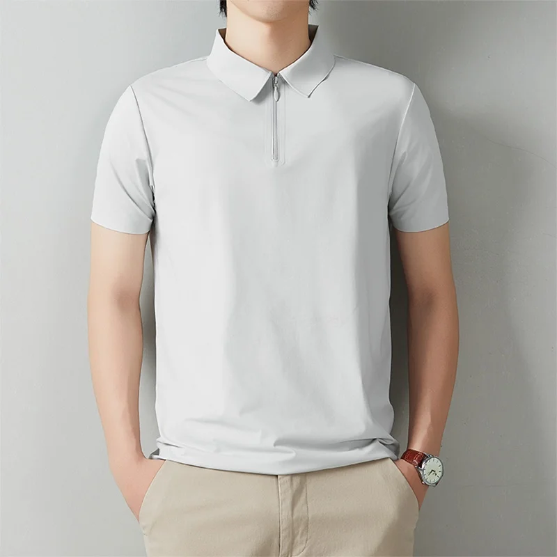 2026 Summer Business Men Polo Zipper Collar Ice Silk Quick Dry Wrinkle Resistant Soft Stretch Office Daily Short Sleeve Top Man
2026 Summer Business Men Polo Zipper Collar Ice Silk Quick Dry Wrinkle Resistant Soft Stretch Office Daily Short Sleeve Top Man