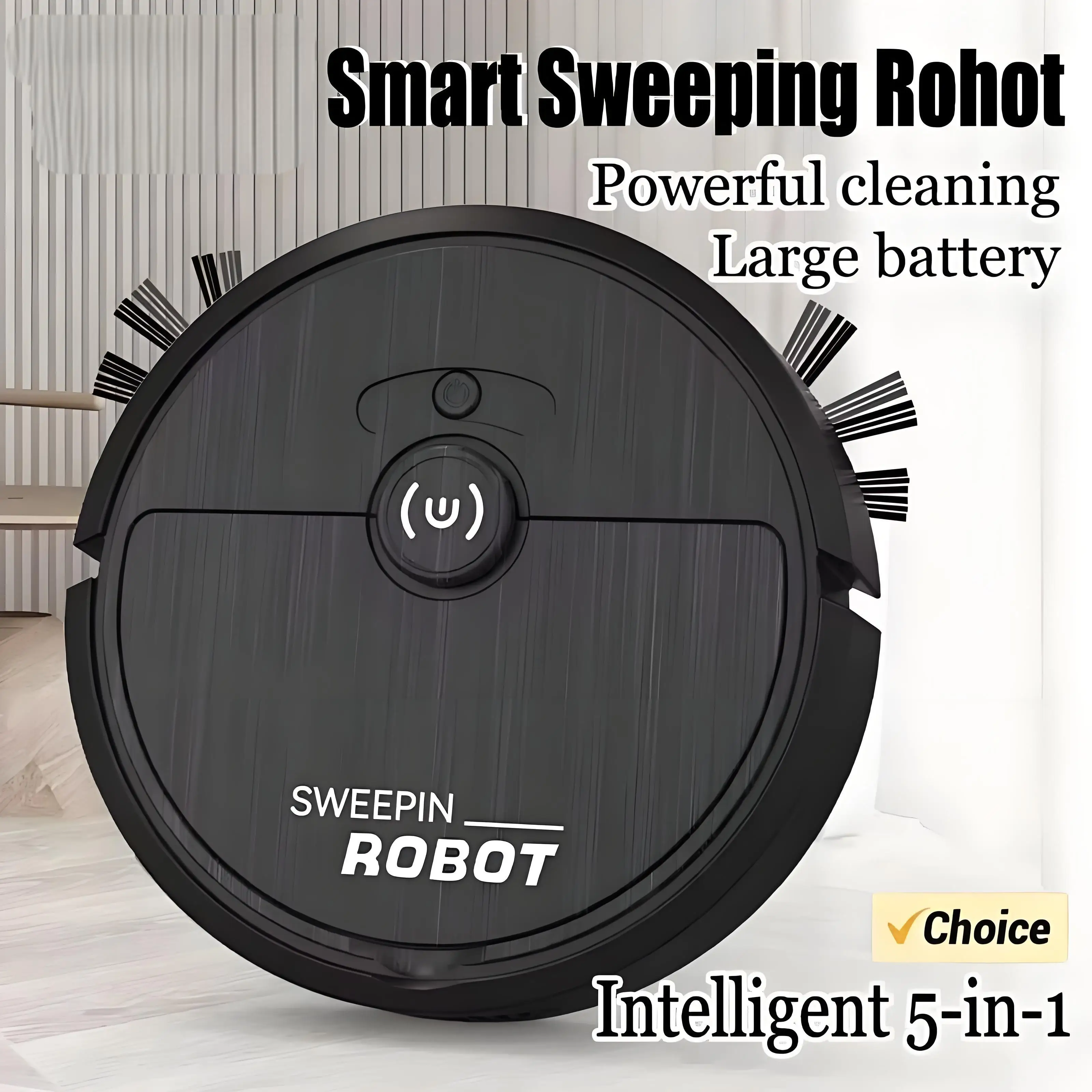 New 5-In-1 Portable Home Floor Robotic Vacuum Cleaner USB Rechargeable Sweeping Machine Kitchen Wireless Mini Robots
New 5-In-1 Portable Home Floor Robotic Vacuum Cleaner USB Rechargeable Sweeping Machine Kitchen Wireless Mini Robots
