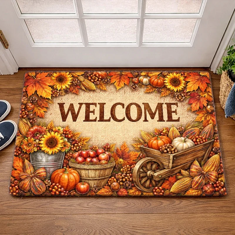Doormat Fall Harvest Welcome Doormat Flannel Polyester Machine Washable Durable Non Slip Floor Mat Indoor Outdoor Use Kitchen Bedroom Living Room Bathroom Balcony Corridor Porch Entryway Front Door Rug Bedside Rug Dog Mat Home Decor
Doormat Fall Harvest Welcome Doormat Flannel Polyester Machine Washable Durable Non Slip Floor Mat Indoor Outdoor Use Kitchen Bedroom Living Room Bathroom Balcony Corridor Porch Entryway Front Door Rug Bedside Rug Dog Mat Home Decor