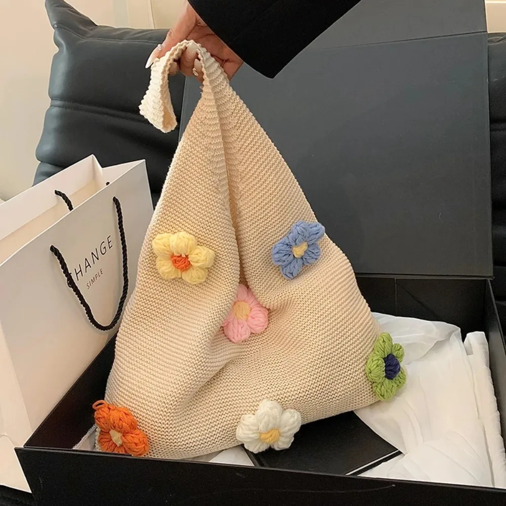 Portable Knitted Crochet Handbag Flower Hollow Out Shopping Shoulder Bag Lightweight Breathable Woven Tote Bag Spring
Portable Knitted Crochet Handbag Flower Hollow Out Shopping Shoulder Bag Lightweight Breathable Woven Tote Bag Spring