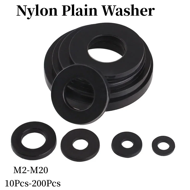10-200 Pcs Nylon Plain Washer M2 M2.5 M3 M4 M5 M6 M8 M10 M12 M14 M16 M18 M20 Black Plastic Insulation Flat Gasket
10-200 Pcs Nylon Plain Washer M2 M2.5 M3 M4 M5 M6 M8 M10 M12 M14 M16 M18 M20 Black Plastic Insulation Flat Gasket