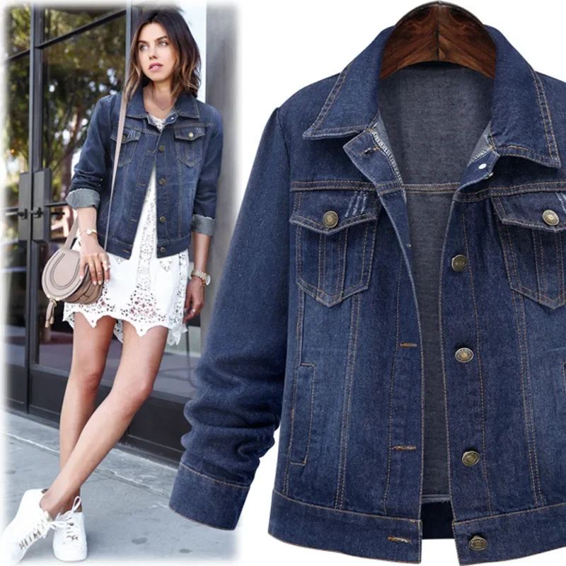 Women Denim Coat Single Breasted Button Solid Color Jackets Turn Down Collar Pockets Streetwear Autumn High Street Casual
Women Denim Coat Single Breasted Button Solid Color Jackets Turn Down Collar Pockets Streetwear Autumn High Street Casual