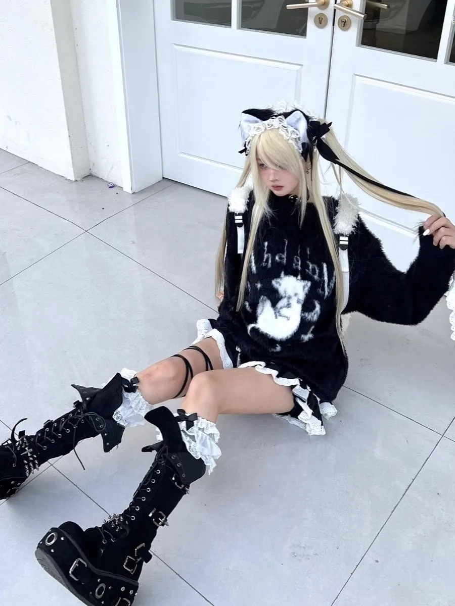 Winter Cute Cartoon American Sle Loose Women's Knitted Sweater Soft Faux Mink Long Sve round Ne Casual Comfortable
Winter Cute Cartoon American Sle Loose Women's Knitted Sweater Soft Faux Mink Long Sve round Ne Casual Comfortable