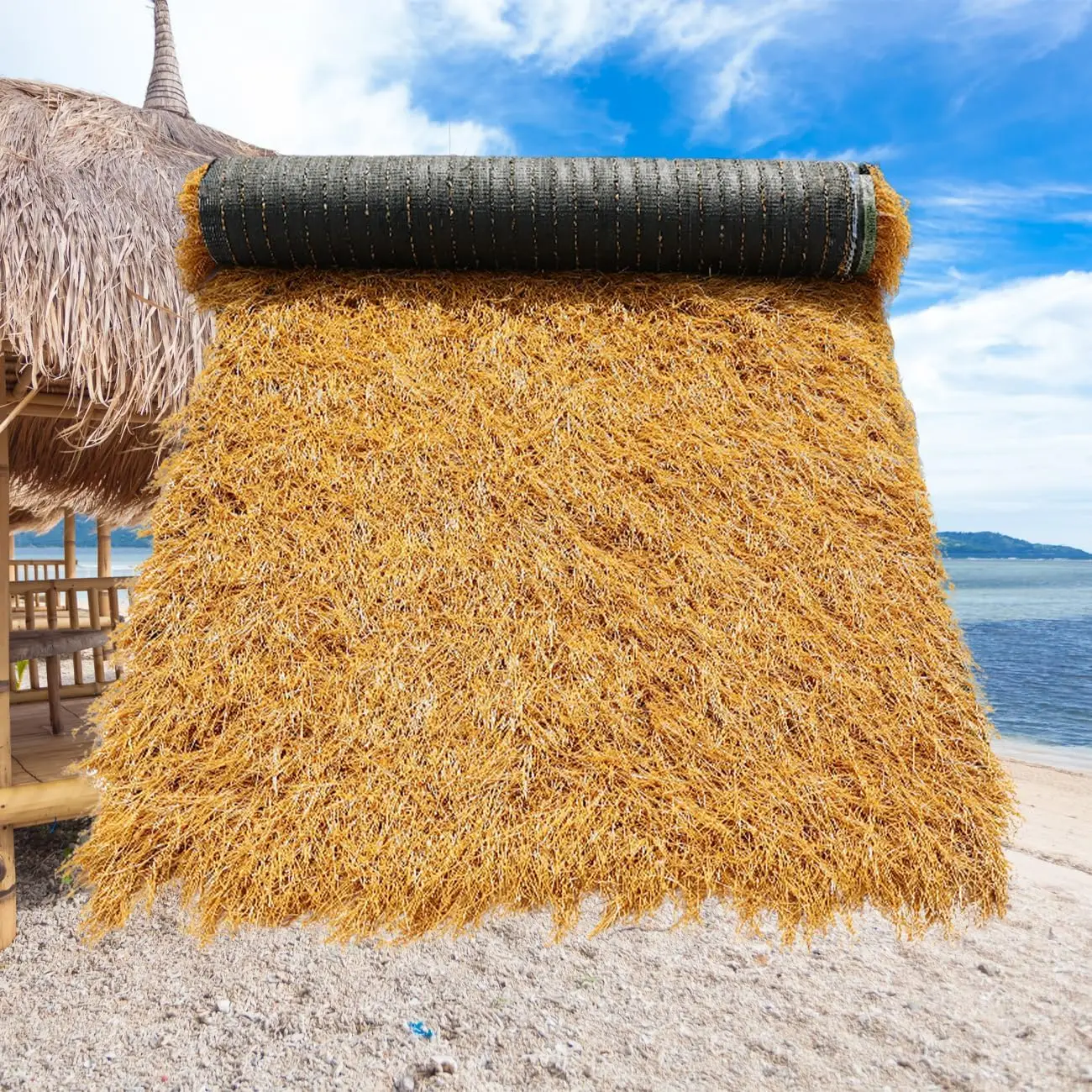 Artificical Thatch Roofing for Tiki Bar Hut, 35" x32' Large Roll Faux Hay Straw Mexican Palm Decor Garden Fence Party
Artificical Thatch Roofing for Tiki Bar Hut, 35" x32' Large Roll Faux Hay Straw Mexican Palm Decor Garden Fence Party
