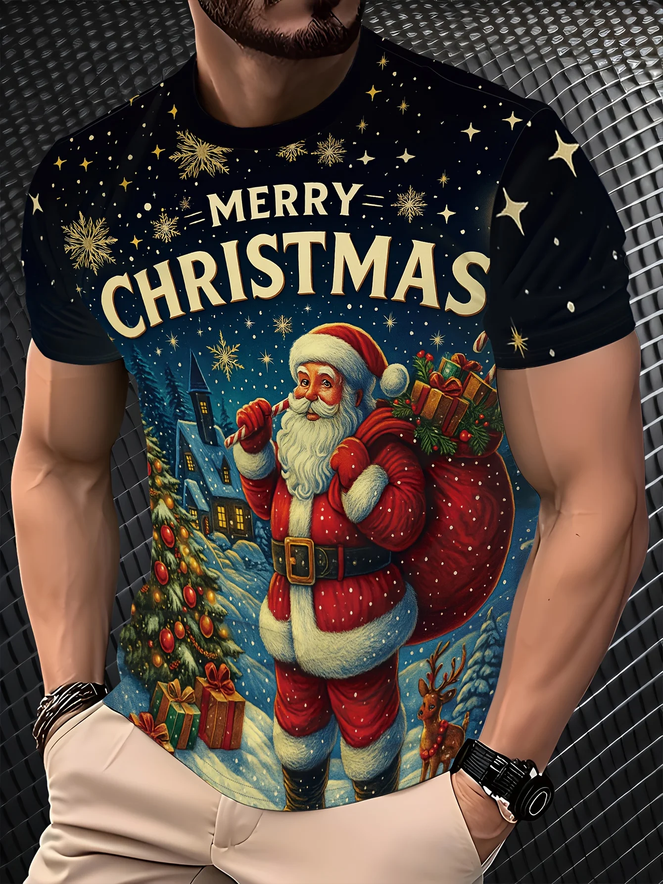 Cartoon Santa Claus Printed Men's Short Sleeve T-shirt Summer Casual O-neck Loose Tops Fashion X'mas New Year Unisex Clothing 
Cartoon Santa Claus Printed Men's Short Sleeve T-shirt Summer Casual O-neck Loose Tops Fashion X'mas New Year Unisex Clothing