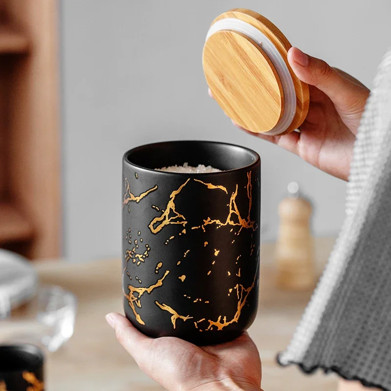 Painted Marble Pattern Airtight Jar Wooden Lid Ceramic Food Storage Bottle Tea Can Kitchen Container
Painted Marble Pattern Airtight Jar Wooden Lid Ceramic Food Storage Bottle Tea Can Kitchen Container