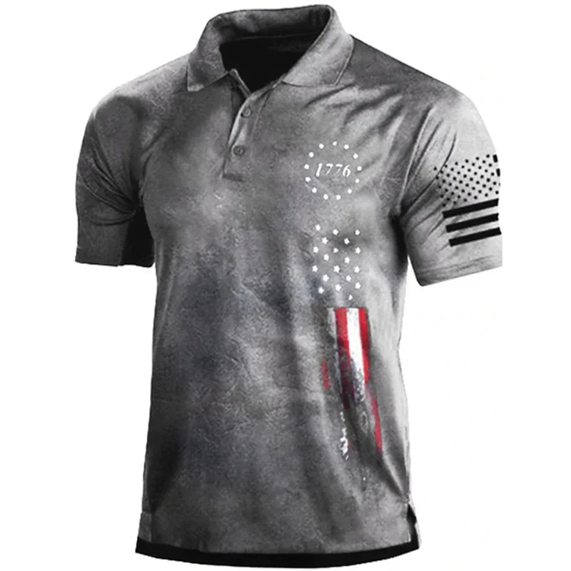 Men's Golf Polo Shirt 3D Print Star Flag Pattern Button Polo Shirts For Men Quick Drying Short Sleeve Breathable Lapel Shirts
Men's Golf Polo Shirt 3D Print Star Flag Pattern Button Polo Shirts For Men Quick Drying Short Sleeve Breathable Lapel Shirts