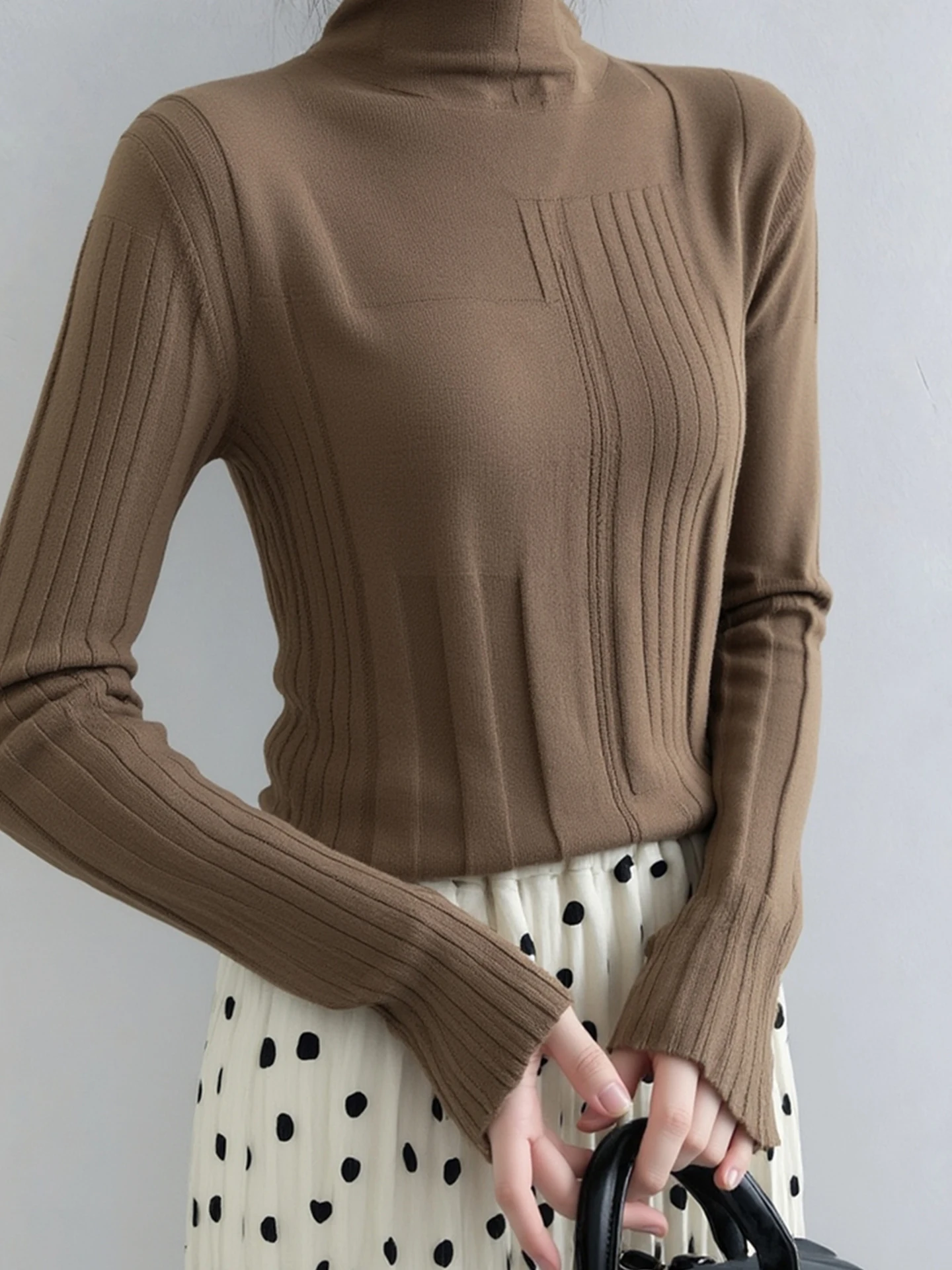 Chic High Collar Color Texture Long Sleeve Comfortable Soft Winter Knitwear Fashionable Commute Style Ladies Innerwear
Chic High Collar Color Texture Long Sleeve Comfortable Soft Winter Knitwear Fashionable Commute Style Ladies Innerwear