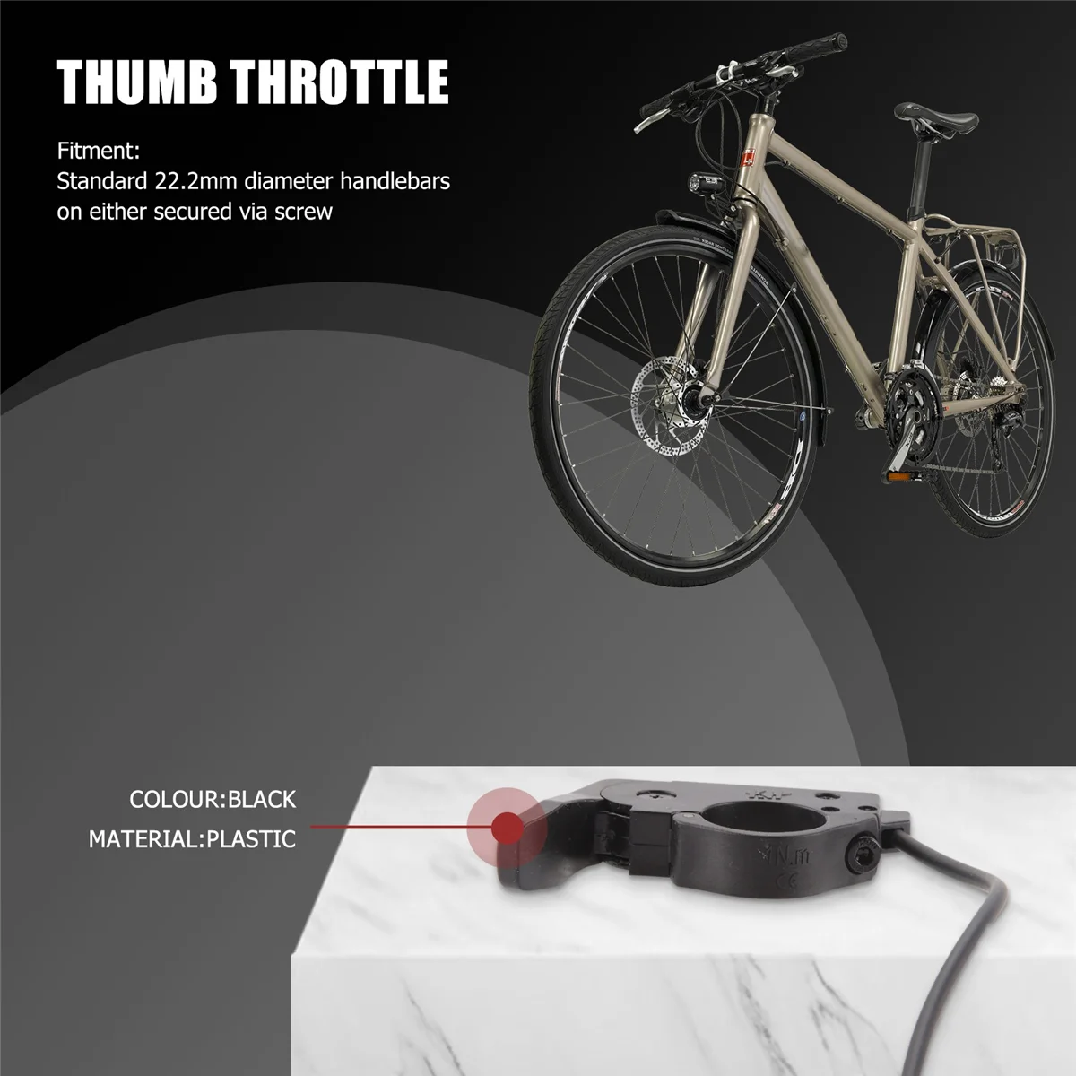 New Arrival Electric Bicycle EBike Left Right Universal Thumb Throttle Speed Controller 24-72V 165cm Electric Bike Accessories
New Arrival Electric Bicycle EBike Left Right Universal Thumb Throttle Speed Controller 24-72V 165cm Electric Bike Accessories
