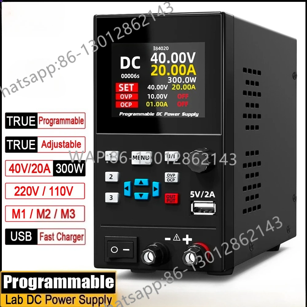 DC Laboratory Regulated Power Supply Programmable 30V/10A 40V/20A Adjustable Bench Switch Preset Current Stabilizer ON/OFF
DC Laboratory Regulated Power Supply Programmable 30V/10A 40V/20A Adjustable Bench Switch Preset Current Stabilizer ON/OFF