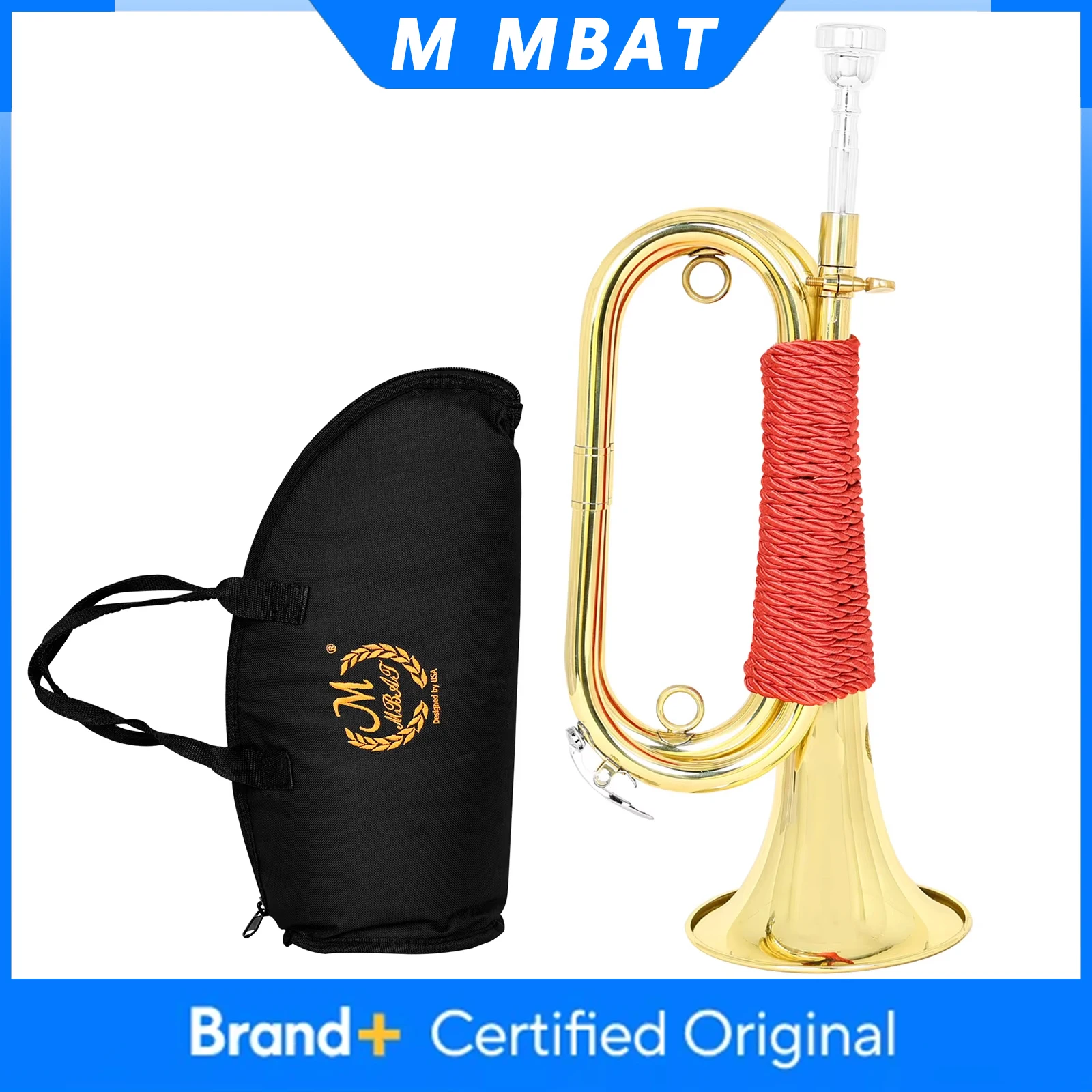 M MBAT Bugle Brass Body Large Spanish Army Horn Red Organization Handle Special Performance Brass Instrument With Accessories
M MBAT Bugle Brass Body Large Spanish Army Horn Red Organization Handle Special Performance Brass Instrument With Accessories