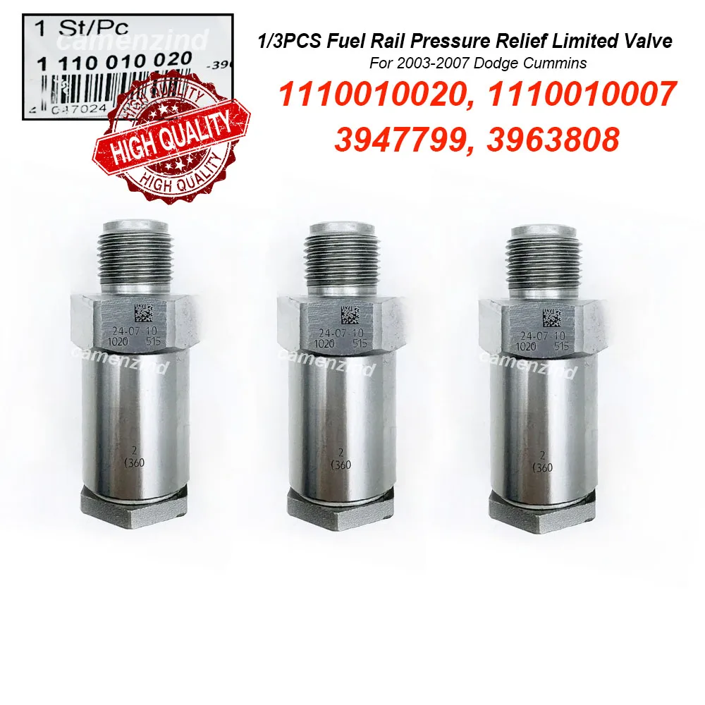 1/3Pcs 1110010020 1110010007 Common Rail Fuel Pressure Relief Valve 3947799 3963808 for Cummins 5.9L Dodge 2500 3500 2003-2007
1/3Pcs 1110010020 1110010007 Common Rail Fuel Pressure Relief Valve 3947799 3963808 for Cummins 5.9L Dodge 2500 3500 2003-2007