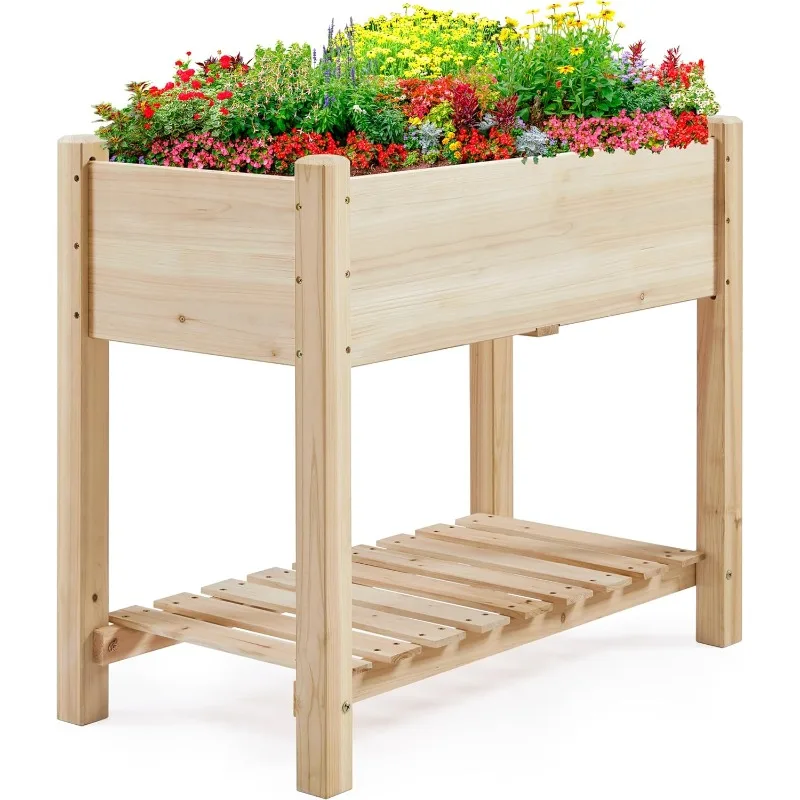 Поднятая садовая кровать 34x18x30 дюймов, ящик для цветов с ножками и полкой для хранения, деревянная приподнятая кровать для выращивания овощей на заднем дворе
Поднятая садовая кровать 34x18x30 дюймов, ящик для цветов с ножками и полкой для хранения, деревянная приподнятая кровать для выращивания овощей на заднем дворе