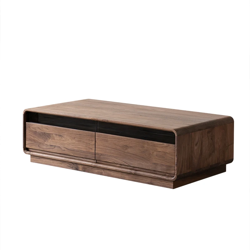 North American black walnut coffee table TV cabinet combination small apartment glass all solid wood tea table
North American black walnut coffee table TV cabinet combination small apartment glass all solid wood tea table