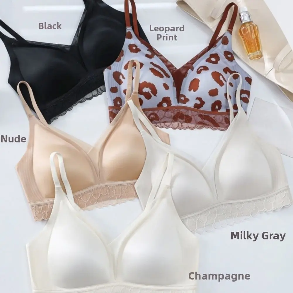 Lace Satin Wireless V Bra Leopard Print Traceless Brassiere for Women Anti-sagging Gathered Breasts Push Up Underwear Yoga
Lace Satin Wireless V Bra Leopard Print Traceless Brassiere for Women Anti-sagging Gathered Breasts Push Up Underwear Yoga